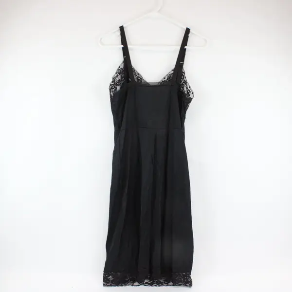 Vintage Movie Star Black Lace Trim Slip Dress Women's Size 34 Average