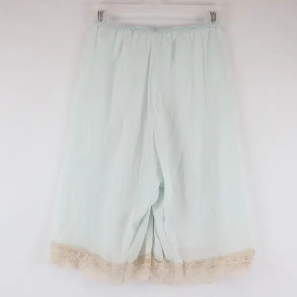 Vintage RS Apparel Pale Blue Ecru Lace Trim Lingerie Shorts Women's Small
