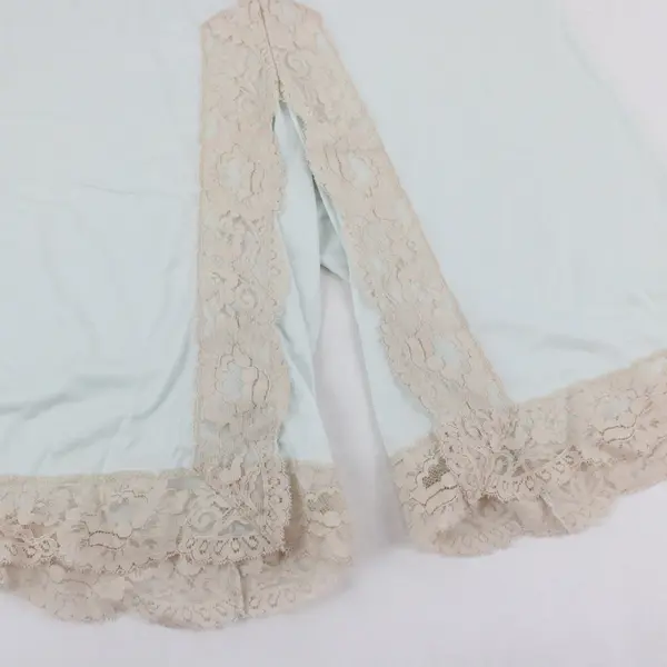 Vintage RS Apparel Pale Blue Ecru Lace Trim Lingerie Shorts Women's Small
