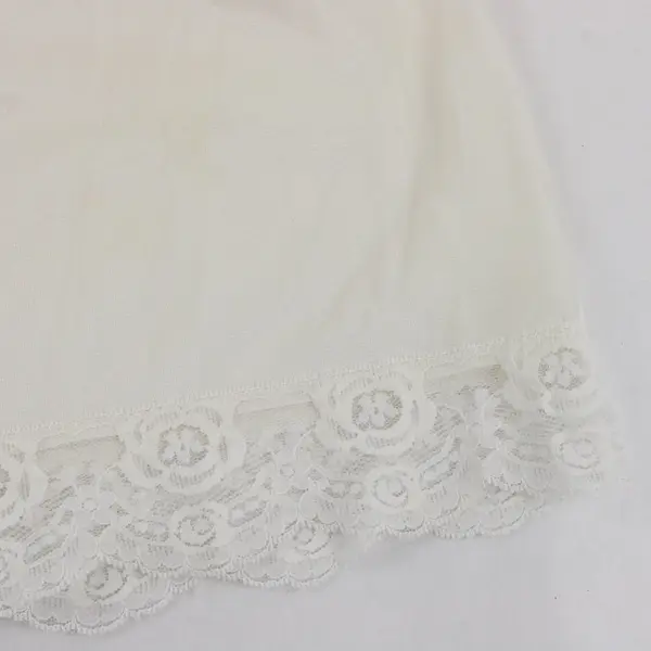 Vintage Women's Off-White Nylon Lace Trim Half Slip Size Large Lingerie