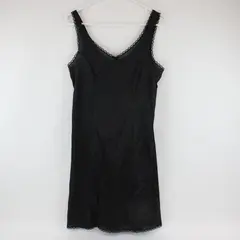 Sears Black Nylon Slip Dress Women's Size 36 Lingerie