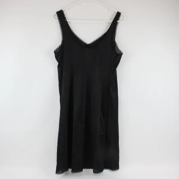 Sears Black Nylon Slip Dress Women's Size 36 Lingerie