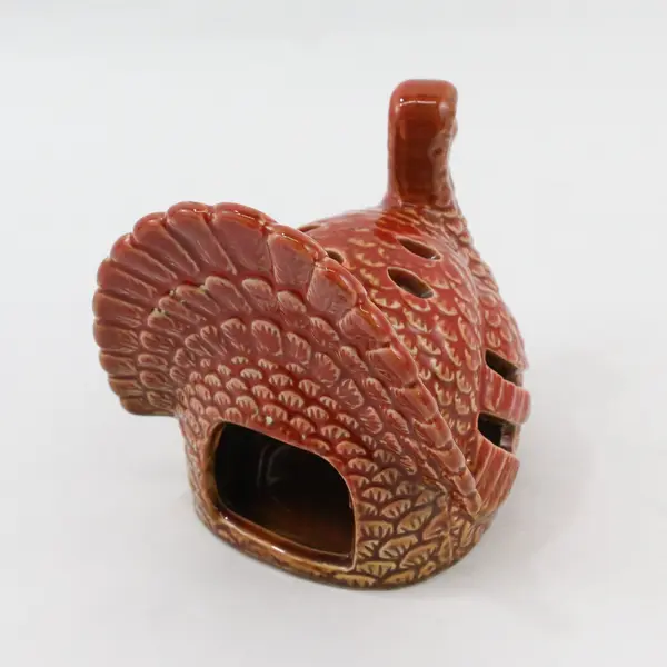 2004 Design Inspirations Ceramic Thanksgiving Turkey Tealight Candle Holder  