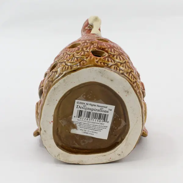 2004 Design Inspirations Ceramic Thanksgiving Turkey Tealight Candle Holder  