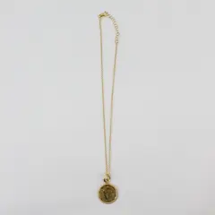 Milor 1995 2000 Lire Coin Pendant Necklace Gold Tone Bronze 19.5"