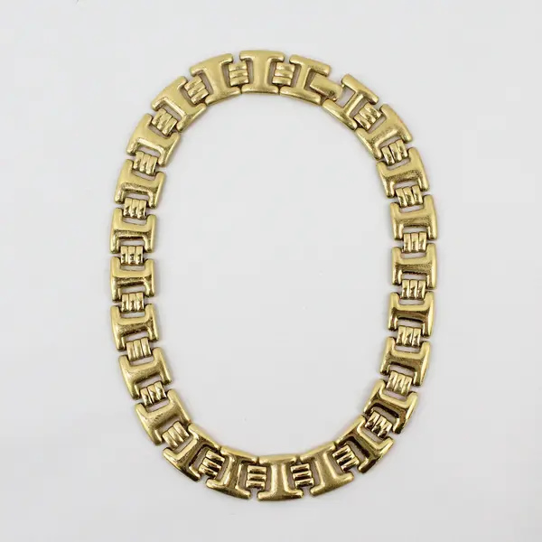 Vintage Monet Gold Tone Chunky Chain Link Choker Necklace 16 Inch
