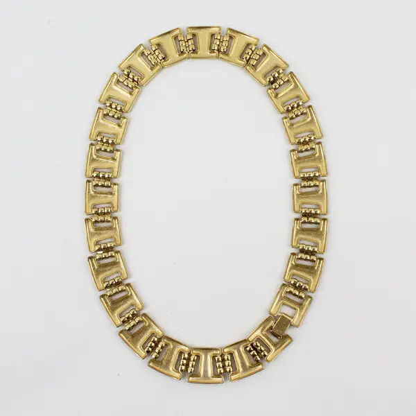 Vintage Monet Gold Tone Chunky Chain Link Choker Necklace 16 Inch