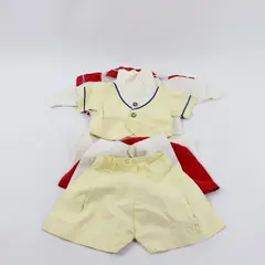 Lot of 3 Vintage Handmade Doll Outfits Shirts Pants Skirt Shorts Stained