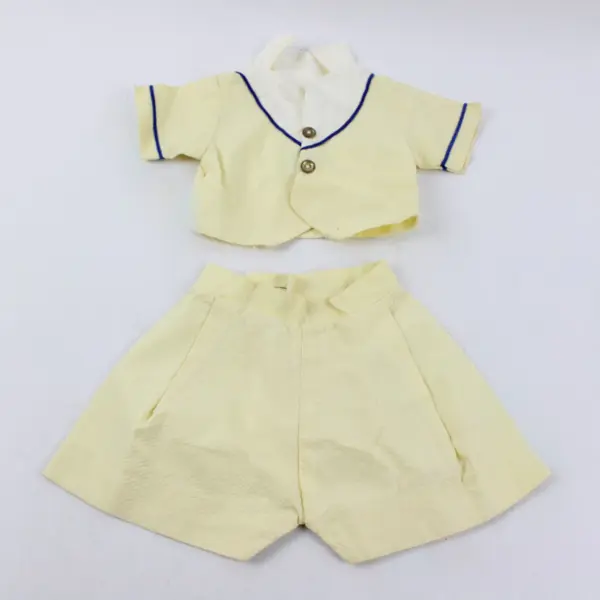 Lot of 3 Vintage Handmade Doll Outfits Shirts Pants Skirt Shorts Stained