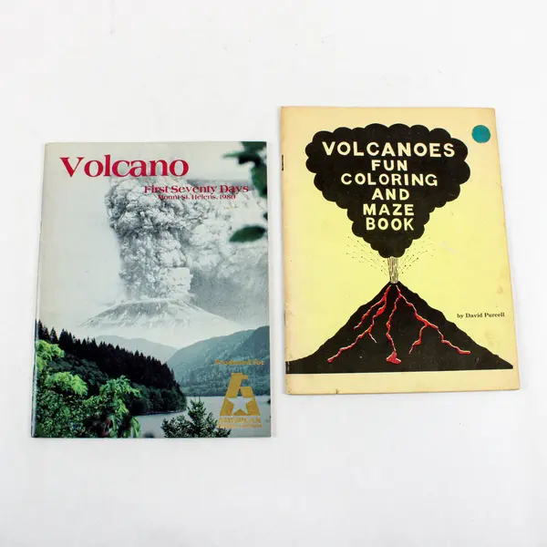 Lot of 2 Volcano Mt St Helens and Volcano Coloring Book 