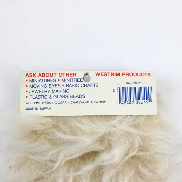 Vintage Westrim Crafts Blond Craft Fur Fabric 9x12 Sewing Costume