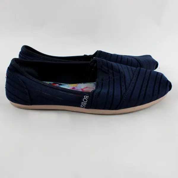 BOBS by Skechers Women's Navy Blue Slip-On Flats Size 6.5 Comfort