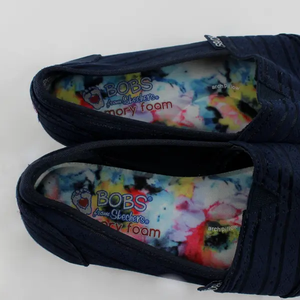 BOBS by Skechers Women's Navy Blue Slip-On Flats Size 6.5 Comfort