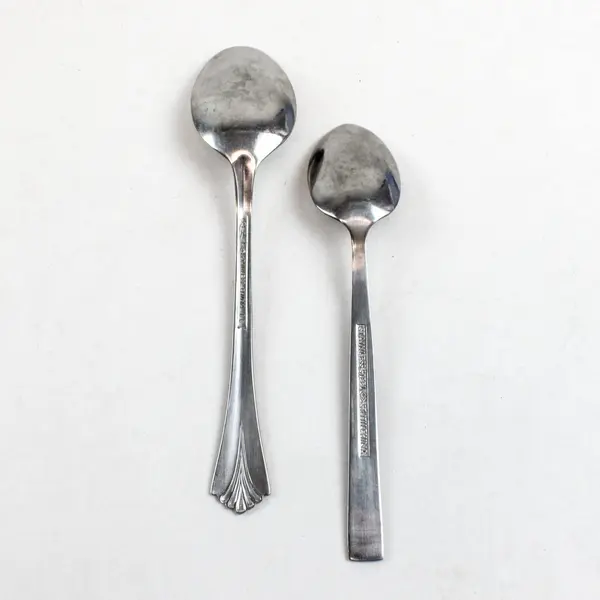 Lot of 2 Stainless Steel Spoons Various Brands Patterns (Rogers, Imperial Intl)