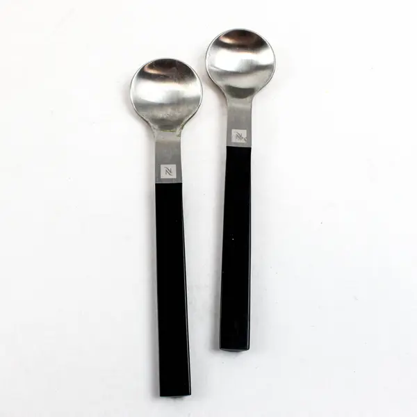 Lot of 2 Nespresso Vertuo Coffee Spoons with Black Handle, 6"