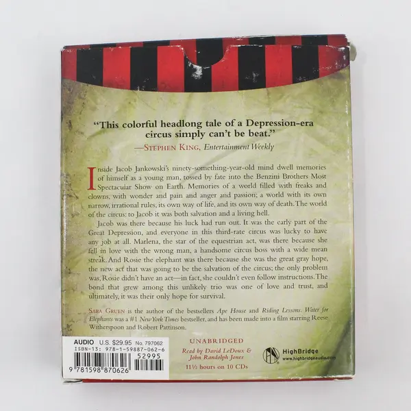 Water for Elephants by Sara Gruen 2010 10 CD Audiobook Unabridged 11.5 Hours