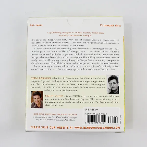 The Girl With The Dragon Tattoo Stieg Larsson 2010 13 CD Unabridged 16.5 Hrs