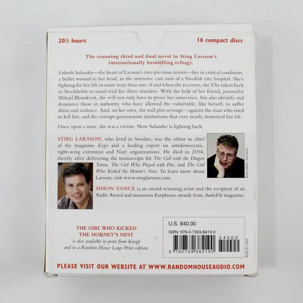 The Girl Who Kicked the Hornet's Nest Stieg Larsson 2010 16CDs Unabridged 20.5H