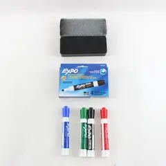 Lot of 10 EXPO 80074 Dry Erase Markers Erasers Assorted Colors Used