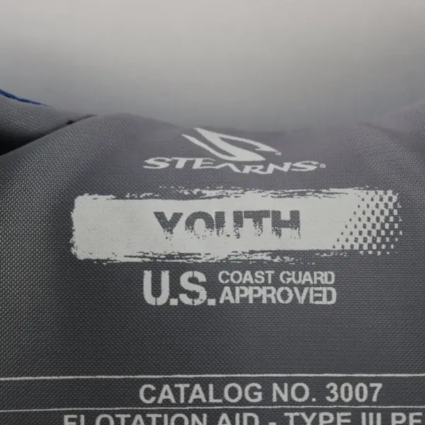 Stearns Youth Blue Life Vest U.S. Coast Guard Approved Boating Swim