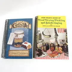 Lot of 2 Cookbooks Gifts in a Jar Cakes & Cobblers Don Holm Drying Pickling