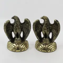 Vintage Brass Eagle Bookends Pair 