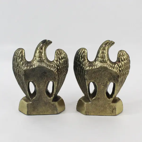 Vintage Brass Eagle Bookends Pair 