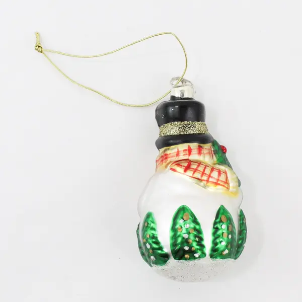 Kurt Adler Snowman Hand Blown Glass Christmas Ornament Scarf Hat 5 in