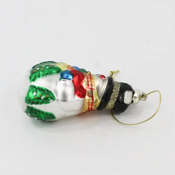 Kurt Adler Snowman Hand Blown Glass Christmas Ornament Scarf Hat 5 in