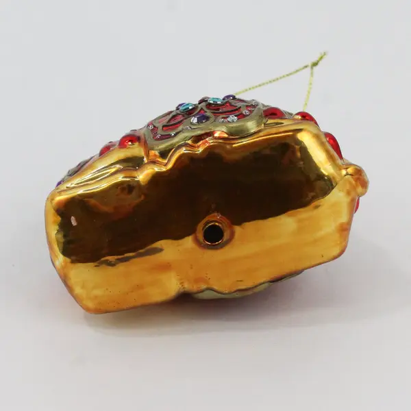 Bejeweled Hand-Painted Glass Camel Christmas Ornament 4" Long