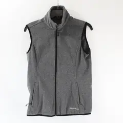 Eddie Bauer Women's XS Gray Fleece Vest Full Zip Stand Collar
