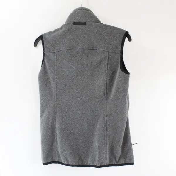 Eddie Bauer Women's XS Gray Fleece Vest Full Zip Stand Collar