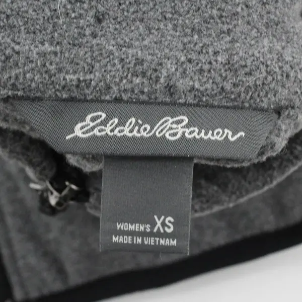Eddie Bauer Women's XS Gray Fleece Vest Full Zip Stand Collar