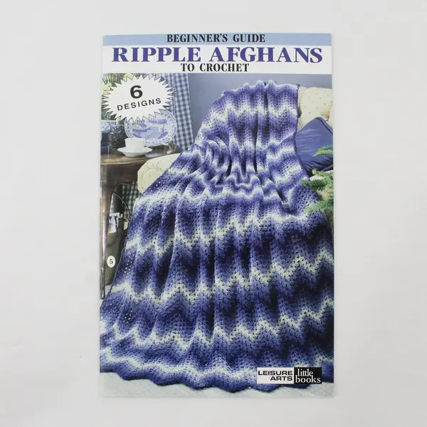 Lot of 2 Vintage Leisure Arts Ripple Afghans Crochet Books #75001