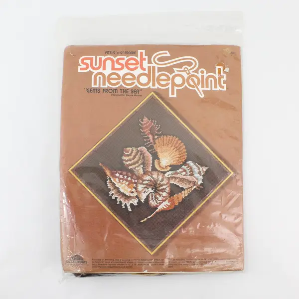 1978 Sunset Designs Gems From The Sea Wayne Maurer Wool Needlepoint Kit