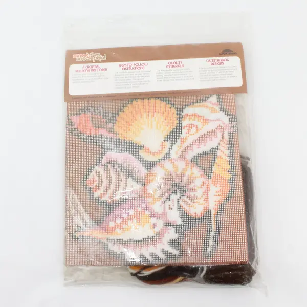 1978 Sunset Designs Gems From The Sea Wayne Maurer Wool Needlepoint Kit