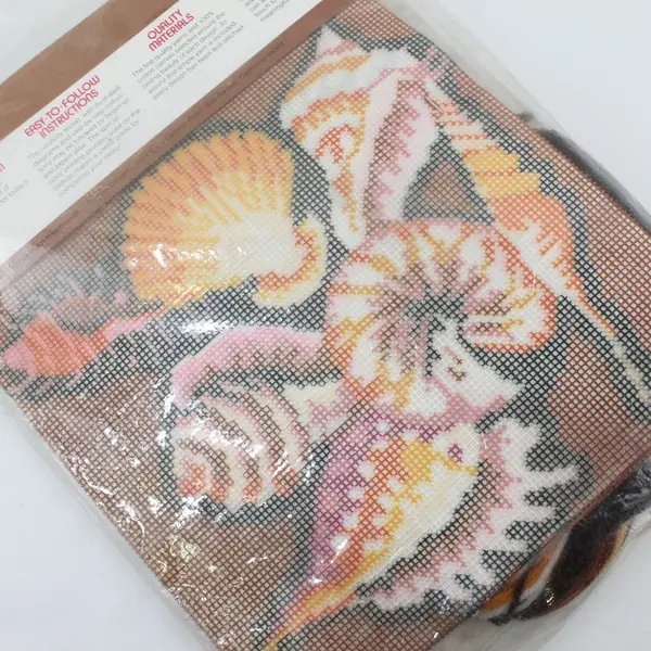 1978 Sunset Designs Gems From The Sea Wayne Maurer Wool Needlepoint Kit