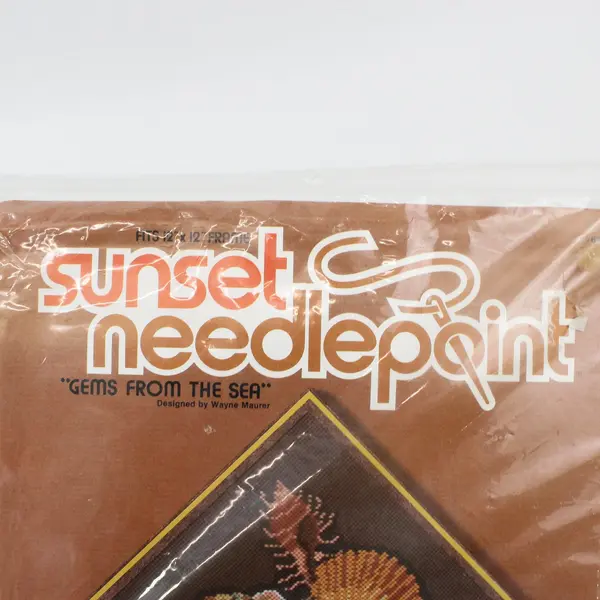 1978 Sunset Designs Gems From The Sea Wayne Maurer Wool Needlepoint Kit