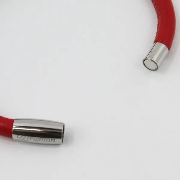 Brighton Red Leather Charm Bracelet 8" Pre-Owned Gift for Sister