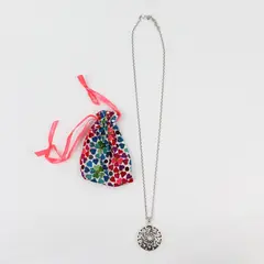 Brighton Rhinestone Mandala Compact Mirror Pendant Necklace 34" Silver-Tone