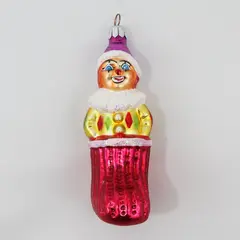 Vintage Christopher Radko Harlequin Stocking 1995 Mouth Blown Glass 4.75" 
