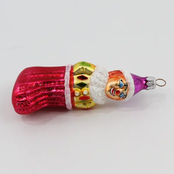 Vintage Christopher Radko Harlequin Stocking 1995 Mouth Blown Glass 4.75" 