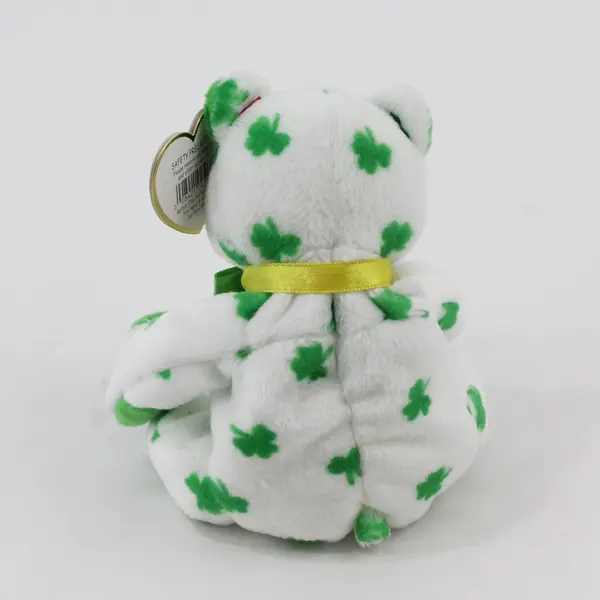 Vintage Ty Beanie Baby Clover the Bear Plush St. Patrick's Day 6 Inch