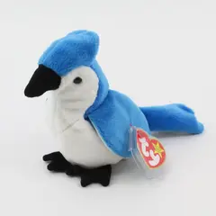 Vintage Ty Beanie Baby Rocket The Blue Jay Plush Toy