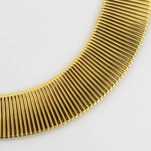 Milor Gold-Tone Bronze Omega Coil Cleopatra Statement Necklace 20 Inch