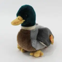 1998 TY Beanie Buddies Jake Mallard Duck Large Plush Attached Tag