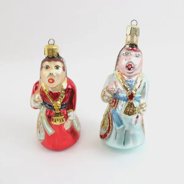 Lot of 2 VTG 1990 Christopher Radko Singing Ornaments  "Gypsy Queen" and "Diva" 