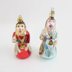 Lot of 2 VTG 1990 Christopher Radko Singing Ornaments  "Gypsy Queen" and "Diva" 