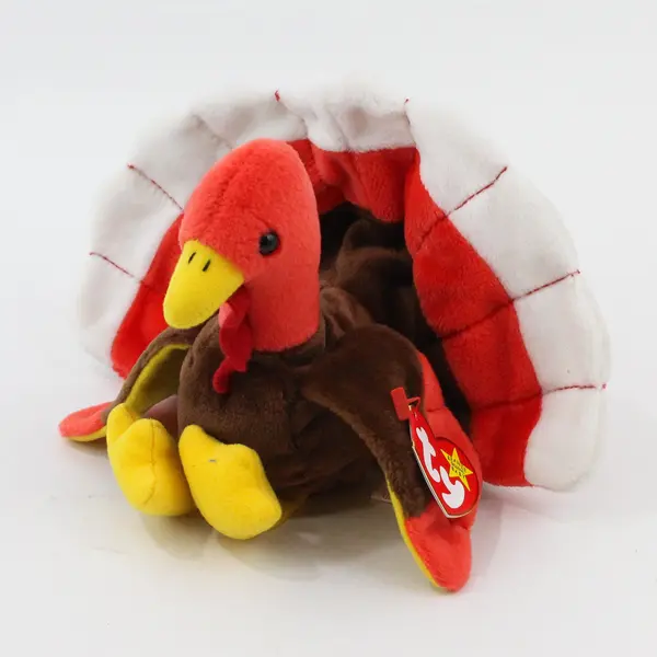 1996 TY Beanie Baby Gobbles the Turkey with Tag Collectible Plush (Ripped Wing)