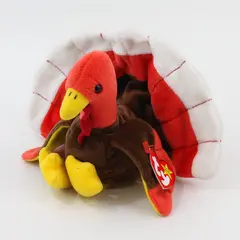 1996 TY Beanie Baby Gobbles the Turkey with Tag Collectible Plush (Ripped Wing)